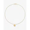 Monica Vinader Womens Capri 18ct Yellow Gold Vermeil And Pearl Disc Necklac In Gold