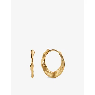 Monica Vinader Womens Capri 18ct Yellow Gold Vermeil Huggie Earrings