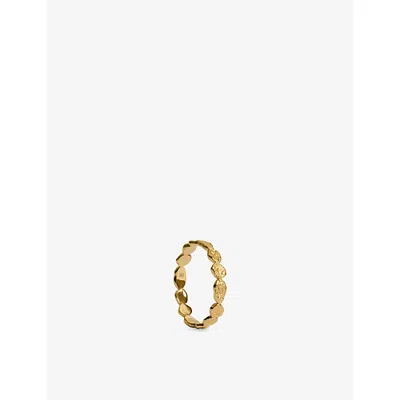 Monica Vinader Womens Capri Mini 18ct Yellow Gold Vermeil Stacking Ring