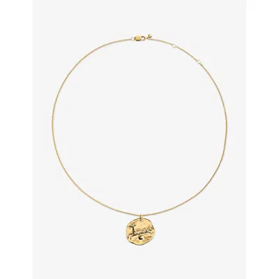 Monica Vinader Womens Capricorn Zodiac 18ct Yellow Gold Vermeil Pendant Necklac