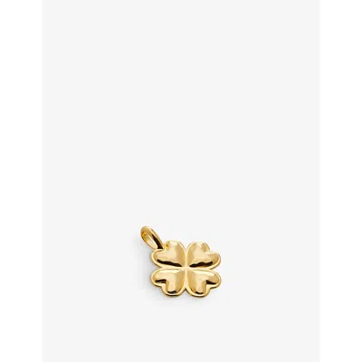 Monica Vinader Womens Yellow Gold Clover 18ct Yellow Gold-plated Vermeil Sterling-silver Charm Penda