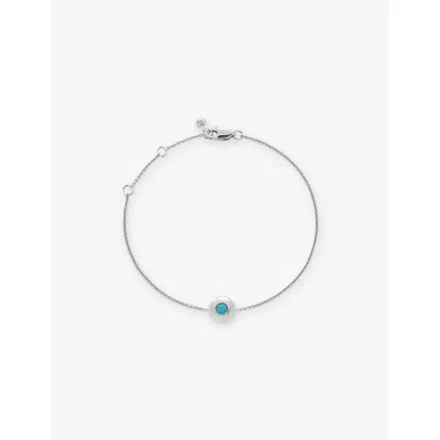 Monica Vinader Womens December Birthstone Sterling-silver And Turquoise Chain Bracelet