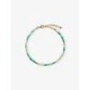 Monica Vinader Womens Delphi Gemstone 18ct Yellow Gold Vermeil And Green Onyx Beaded Bracelet In Blue