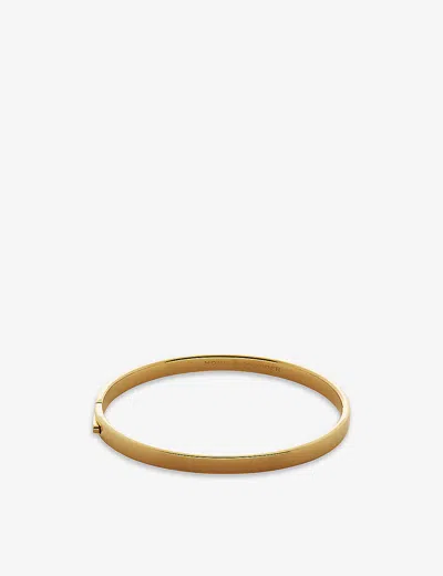 Monica Vinader Gold Essential Bangle In 18ct Gold Vermeil On Silver