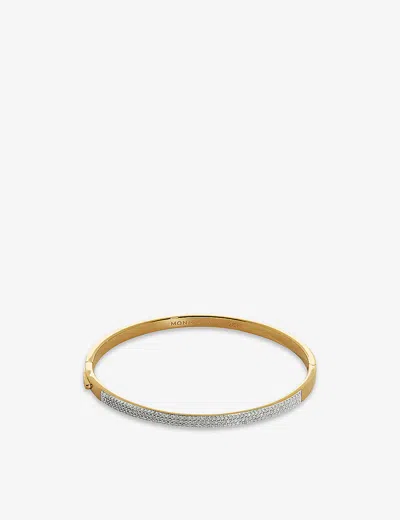 Monica Vinader Essential Recycled 18ct Yellow Gold-plated Vermeil Sterling-silver And 0.51ct Diamond Bangle Bracele