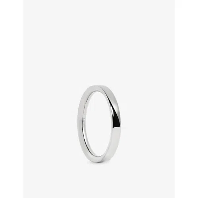 Monica Vinader Womens Essential Sterling-silver Stacking Ring In Metallic