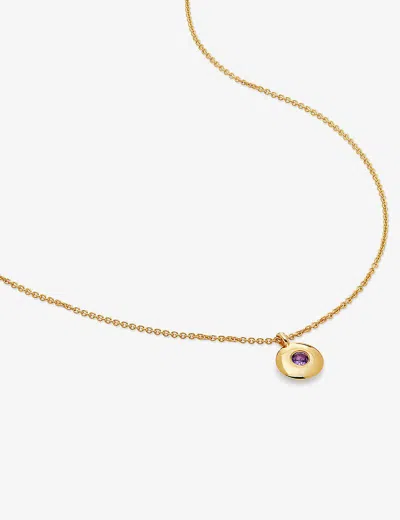Monica Vinader Womens Yellow Gold February Birthstone 18ct Yellow Gold-plated Vermeil Sterling-silve
