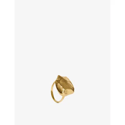 Monica Vinader Womens Fragments Bold 18ct Yellow Gold-plated Vermeil Sterling-silver Ring
