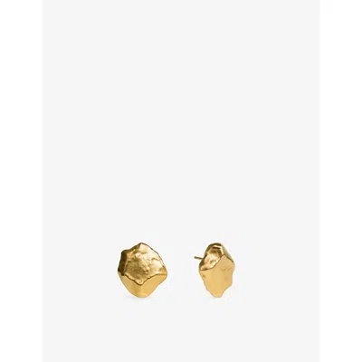 Monica Vinader Womens Fragments Large 18ct Yellow Gold-plated Vermeil Sterling-silver Stud Earrings