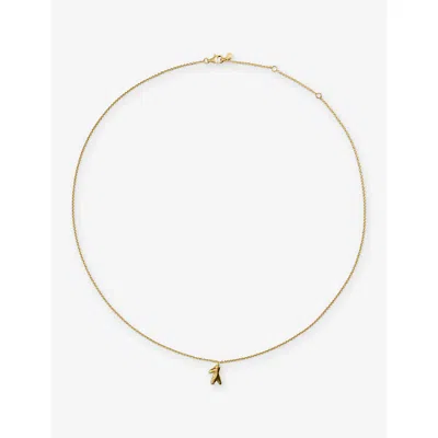 Monica Vinader Womens Fragments Small 18ct Yellow Gold-plated Vermeil Sterling-silver Pendant Necklac