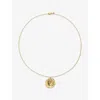 Monica Vinader Womens Aquarius Zodiac 18ct Yellow Gold Vermeil Pendant Necklac In Gold