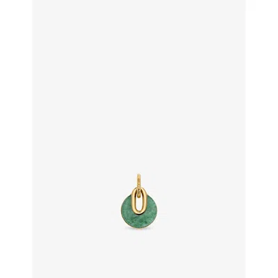 Monica Vinader Womens Green Kate Young Gemstone 18ct Yellow Gold Vermeil And Aventurine Gemstone Pendant Charm