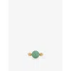 Monica Vinader Womens Green Kate Young Round 18ct Yellow Gold Vermeil And Aventurine Gemstone Ring In Green