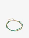 Monica Vinader Gold Vermeil And Green Onyx Mini Nugget Beaded Bracelet In Green