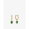 Monica Vinader Womens Green Odyssey 18ct Gold Vermeil-plated 925 Sterling Silver And Onyx Huggie Earrings