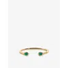 Monica Vinader Gold Odyssey Gemstone Open Cuff Green Onyx In Gold