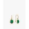 Monica Vinader Gold Odyssey Gemstone Wire Earrings Green Onyx
