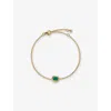 Monica Vinader Womens Green Odyssey Onyx And 18ct Yellow-gold Vermeil Chain Bracelet