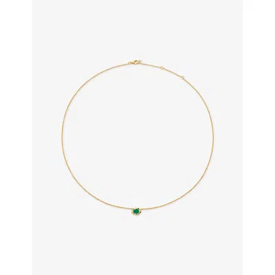 MONICA VINADER WOMENS GREEN ODYSSEY SMALL 18CT YELLOW-GOLD VERMEIL AND ONYX CHAIN NECKLAC