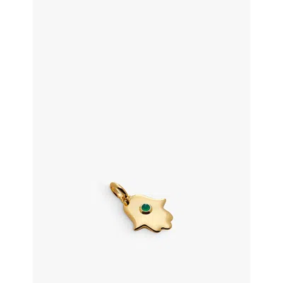 Monica Vinader Womens Yellow Gold Hamsa Hand 18ct Yellow Gold-plated Vermeil Sterling-silver And Ony