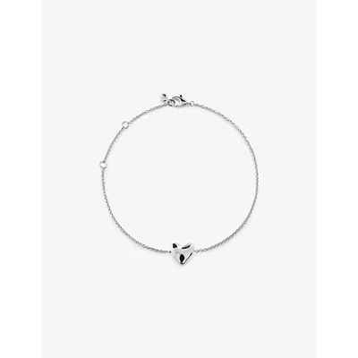 Monica Vinader Womens Heart-charm Sterling-silver Bracelet In Metallic