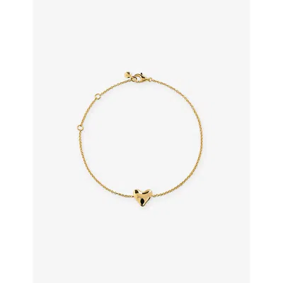 Monica Vinader Womens Heart-charm 18ct Yellow Gold-plated Vermeil Sterling-silver Bracelet