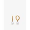 Monica Vinader Womens Heirloom 18ct Yellow Gold Vermeil And Pearl Drop Huggies In Gold