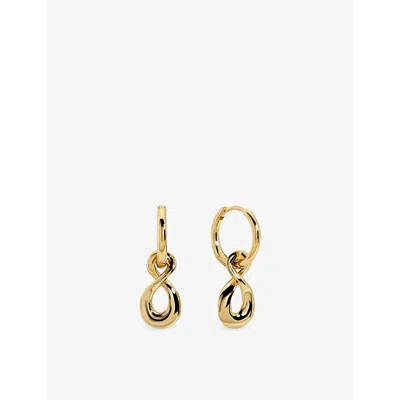 Monica Vinader Womens Infinity 18ct Yellow Gold Vermeil Drop Huggies In Red