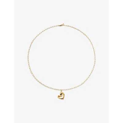 Monica Vinader Womens Infinity Heart 18ct Yellow Gold Vermeil Pendant Necklac