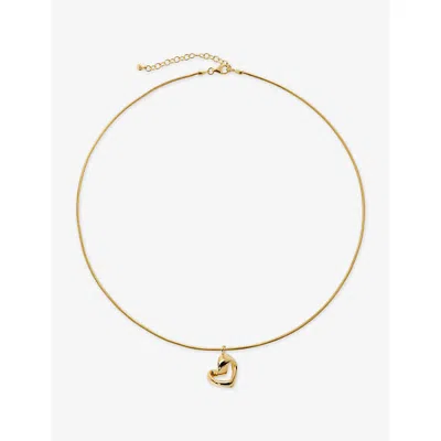 Monica Vinader Womens Infinity Heart 18ct Yellow Gold Vermeil Pendant Necklac