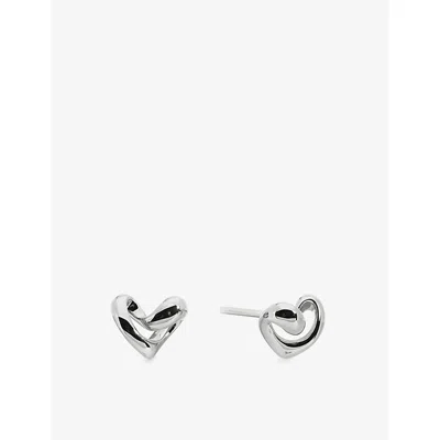 Monica Vinader Womens Infinity Heart Small Sterling-silver Stud Earrings