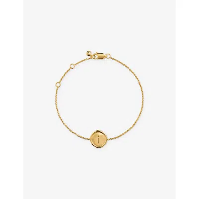 Monica Vinader Womens Initial A Stamp 18ct Yellow Gold-vermeil Bracelet