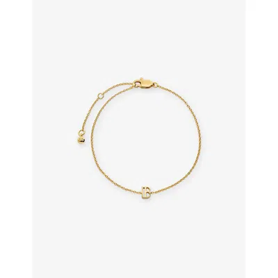Monica Vinader Womens Initial B 18ct Gold Vermeil Plated 925 Sterling Silver Chain Bracelet