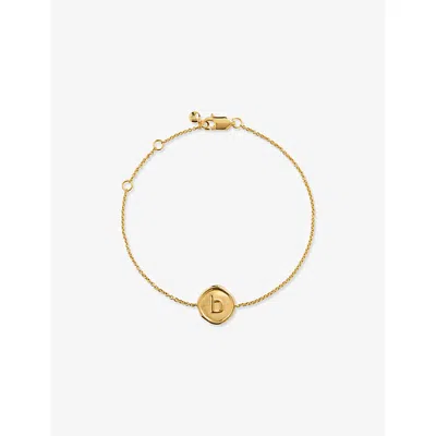 Monica Vinader Womens  Initial B Stamp 18ct Yellow Gold Vermeil Bracelet
