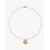 Monica Vinader Womens Initial B Stamp 18ct Yellow Gold Vermeil Necklac In Gold