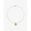 Monica Vinader Womens Initial C Stamp 18ct Yellow Gold Vermeil Necklac In Gold