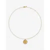 Monica Vinader Womens Initial O Stamp 18ct Yellow Gold-vermeil Chain Necklac In Gold