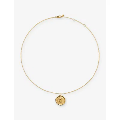 MONICA VINADER WOMENS INITIAL D STAMP 18CT YELLOW GOLD VERMEIL NECKLAC