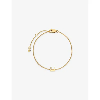 Monica Vinader Womens Initial E 18ct Gold Vermeil Plated 925 Sterling Silver Chain Bracelet