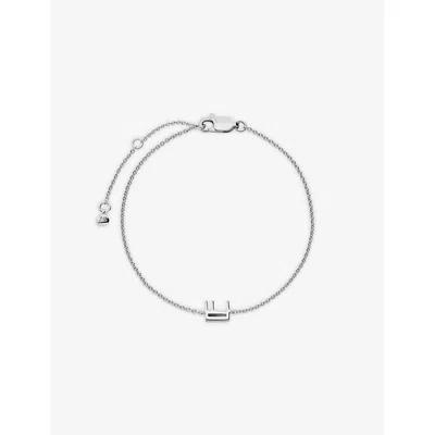Monica Vinader Womens Initial E 925 Sterling Silver Chain Bracelet In Metallic