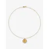 Monica Vinader Womens Initial E Stamp 18ct Yellow Gold Vermeil Necklac In Gold