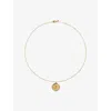 Monica Vinader Womens Initial F Stamp 18ct Yellow Gold Vermeil Necklac