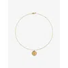 Monica Vinader Womens Initial G Stamp 18ct Yellow Gold Vermeil Necklac In Gold