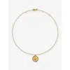 Monica Vinader Womens Initial J Stamp 18ct Yellow Gold Vermeil Necklac In Gold