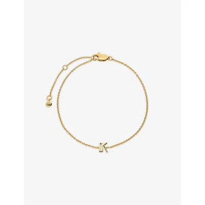 Monica Vinader Womens Initial K 18ct Yellow Gold Vermeil Bracelet