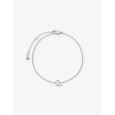 Monica Vinader Womens Initial L Sterling-silver Bracelet