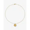 Monica Vinader Womens Initial N Stamp 18ct Yellow Gold Vermeil Necklac In Gold
