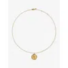 Monica Vinader Womens Initial Q Stamp 18ct Yellow Gold Vermeil Chain Necklac