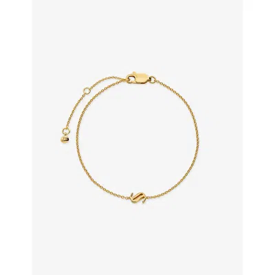 Monica Vinader Womens Initial S 18ct Yellow Gold Vermeil Bracelet