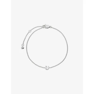 Monica Vinader Womens  Initial U Sterling-silver Bracelet In Pink
